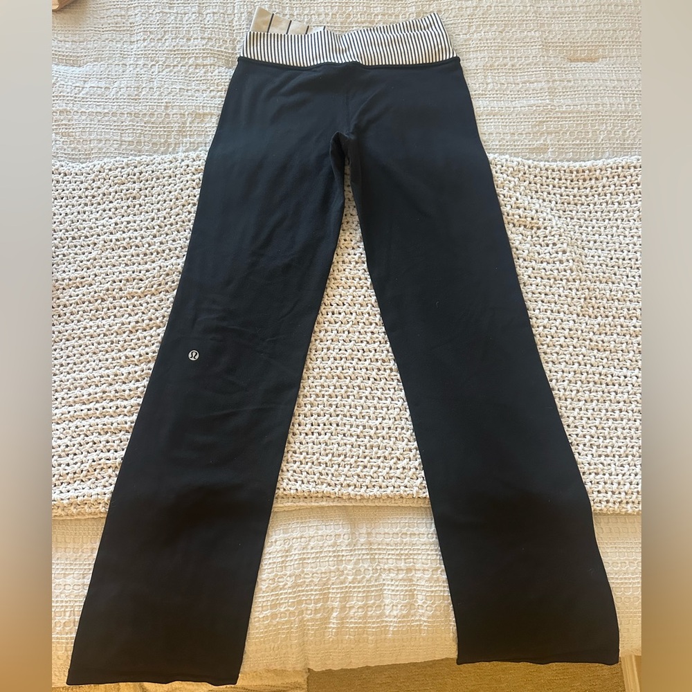 lululemon athletica Black Leggings with Striped Waistband